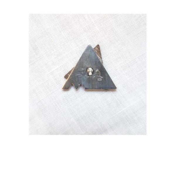 Vintage 80's Tie/Scarf Tack,Gold/Sterling/Gunmetal - Picture 4 of 5